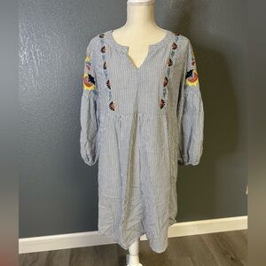 Knox Rose Embroidery Bell Sleeve Dress